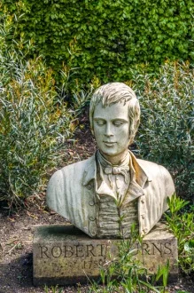 Bust of Robert Burns in the Cottage garden