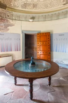 Inside the monument base