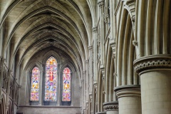 Nave columns and east window