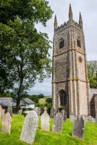The 15th century tower of St Andrew's, Sampford Courtenay