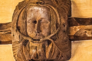 Late medieval Green Man roof boss