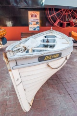 The Dolphin wooden sailing canoe