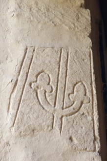 Medieval grave slab carving