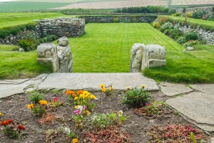 A sunken garden area