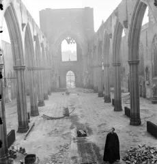The interior of the cathedral after the WWII bombing