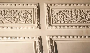 Intricate plasterwork ceiling decoration