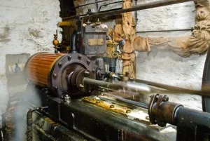 The 19th-century steam engine - still used to power some of the machinery
