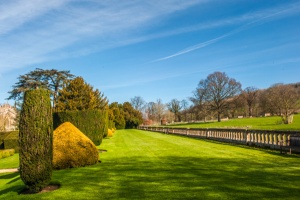 The terrace walk above the Tudor gardens