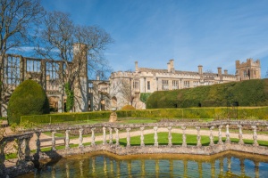 Sudeley formal gardens looking towards the castle