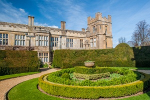 A circular garden by the church