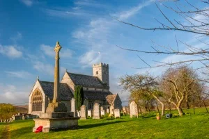 The churchyard and cross