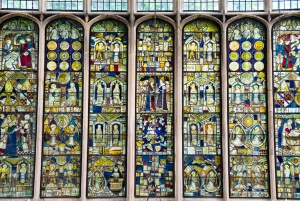 Medieval stained glass in the chancel