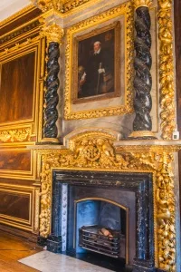 Ornate fireplace in Tredegar House