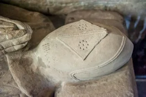 Helmet detail on the Lovell effigy