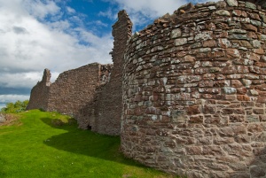 The perimeter wall from the loch-side