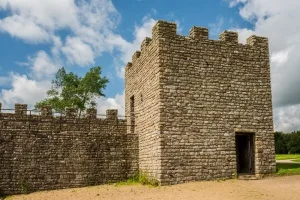 A recreated Roman guard tower