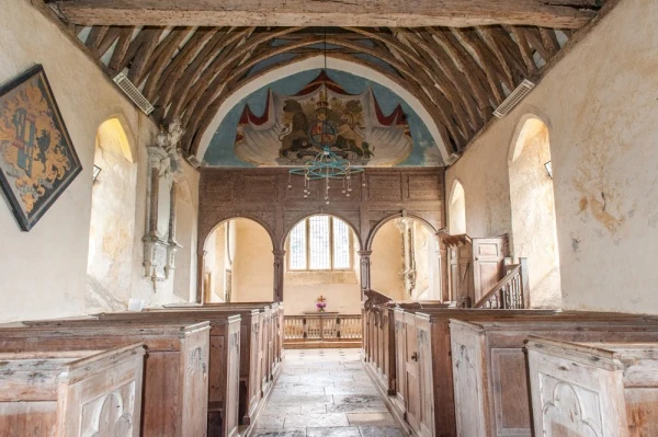 The Georgian interior of Holy Sepulchre church, Warminghurst