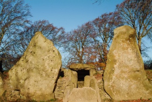 The monumental facade and entrance