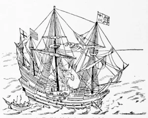 An English ship in the Armada fight