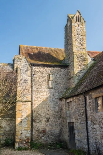 13th c. Checker Hall and its striking chimney