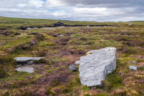 A large fallen stone