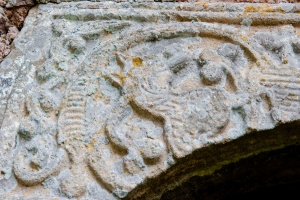 Beast carving on the Saxon lintel