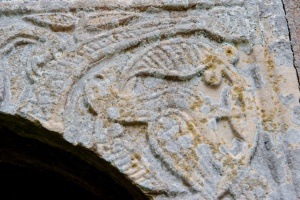 Foliage carving on the lintel