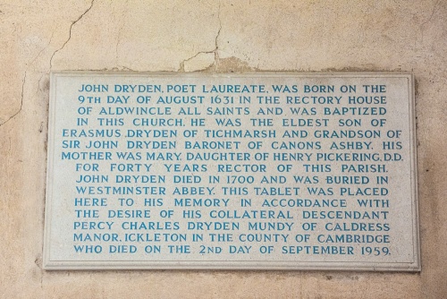 John Dryden memorial plaque