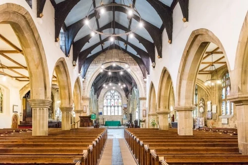 Looking east down the nave
