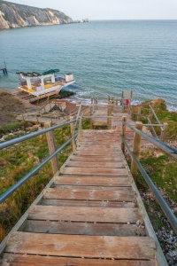 Stairs to the Alum Bay pier