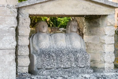 Replica of the Roman altar carving