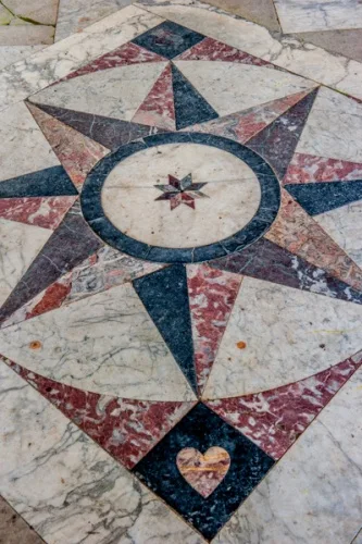 The marble floor in the Drawing Room