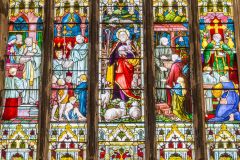 The east window stained glass detail