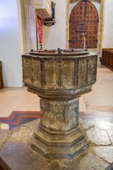 The 14th-century marble font