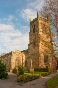 Entering the churchyard