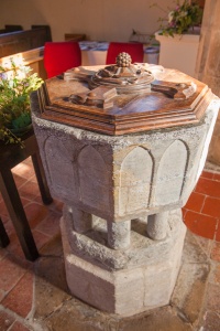 13th century Purbeck marble font