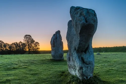 Dawn over Avebury Henge
