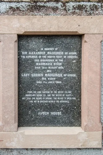 Sir Alexander and Lady Geddes memorial plaque