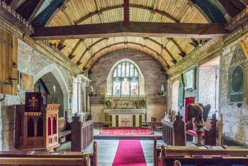 The church interior, looking east
