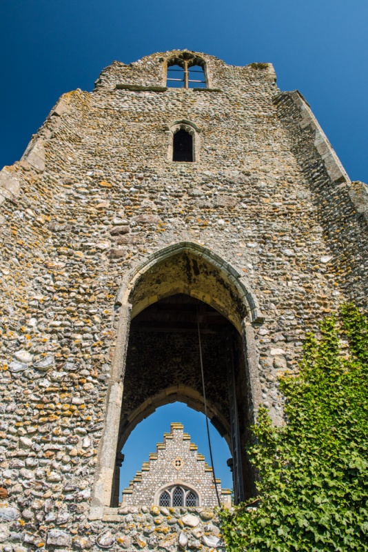 The ruined 14th century tower
