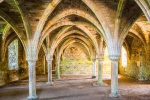 Battle Abbey guest house undercroft