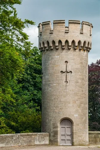 Mock tower beside the house