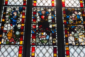 14th century stained glass, east window