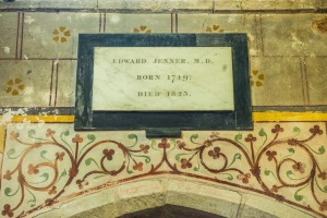 Plaque to Dr Jenner in St Mary's Church, Berkeley