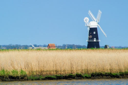 Berney Arms Windmill across the marshes