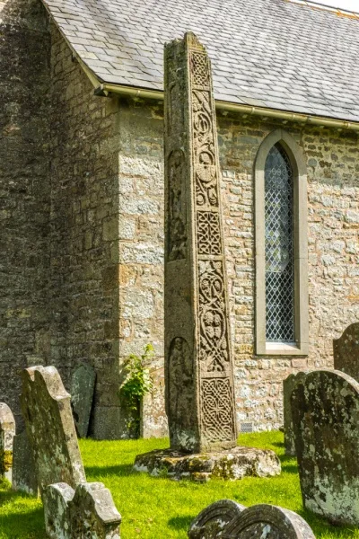 The Bewcastle Cross in the churchyard