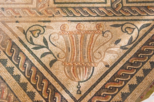 Mosaic pattern depicting an urn