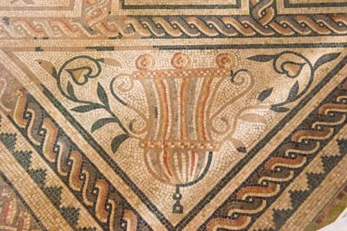 Mosaic pattern depicting an urn
