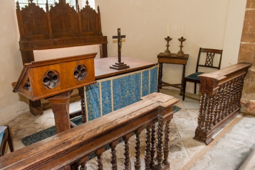 The Georgian communion rails and altar