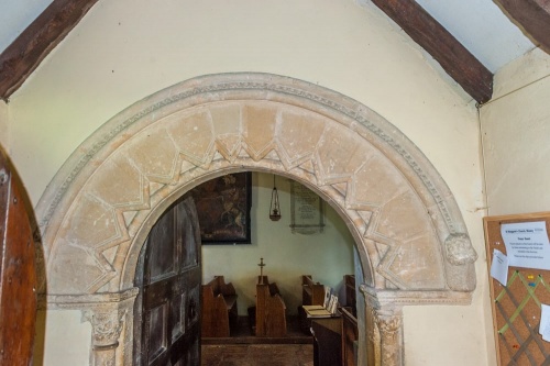 The 12th-century south doorway arch